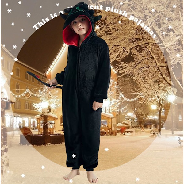 Barn/Unisex Fancy Dress Djurdräkt Onesie Pyjamas Jumpsuit Cosplay Kigurumi Jul Halloween Maskerad Toothless 130