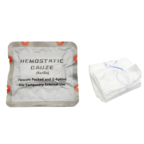 IC Hemostatisk Kaolin Gaze Combat Trauma För Första Hjälpen Kit Sår