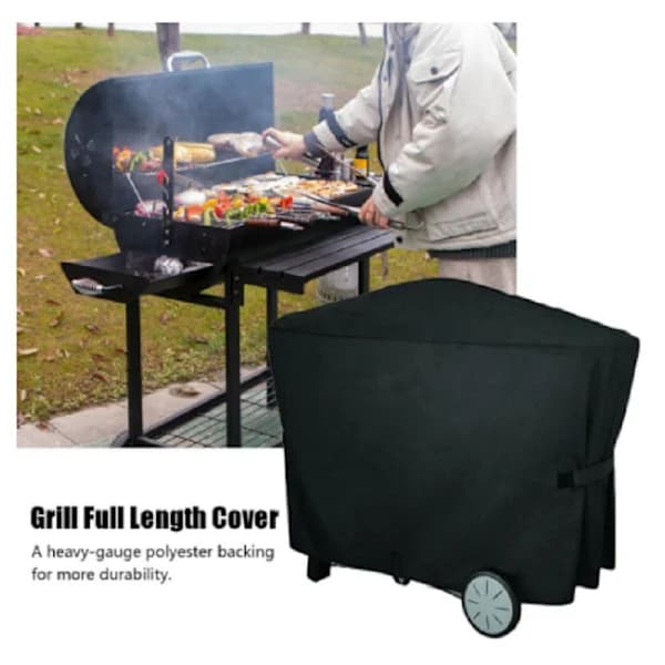 BBQ Grillovertræk til Weber Q2000 Q3000, UV-resistent vandafvisende polyester, Udendørs terrassegrillbeskyttelse, Sort 112,4 x 64,1 x 95,6 cm