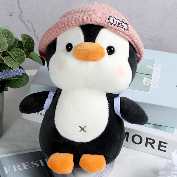 Plush Pinguin Kosedyr for Barn Myk Kosedyr for Kose og Lek Squishmallow Pinguin Plush for Jenter Gutter (Rosa 23cm) B3