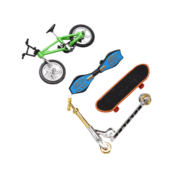 IC 4:a/ Set Mini Finger Skateboard Cykel Scooter Cykel Grön