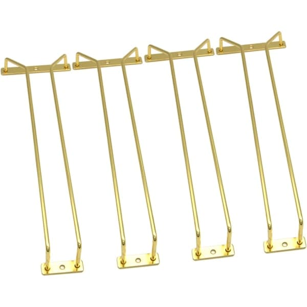 14-tommer guld vinglasstativ, under skabet Vinglasholder i rustfrit stål Stemware rack - Hængende Stemware Holder til skab
