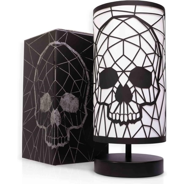 Black Skull Lamp - 3-vegs dimbar Touch Control - Gotisk dekor