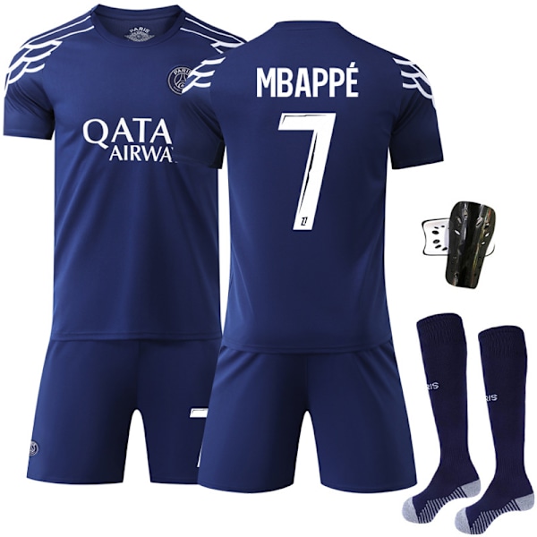 -25 nye sportsdragter 10 Dembele klubfodboldtøj nr. 30 Messi Paris tre udebanekampe Size 7 Sock Protectors #2XL