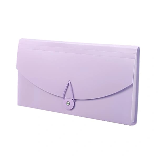 Expanding Document Folder with 13 Pockets, Professional Waterproof Document Organizer for VAT Invoices and Receipts, Purple