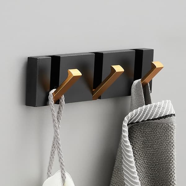 Foldbar håndkleholder Montering Veggkroker Klesstativ 6 Kroker