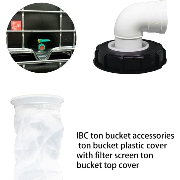 IC IBC-låsfilter, tvättbart nylon IBC-tanklås med lås, IBC-tankutlopp