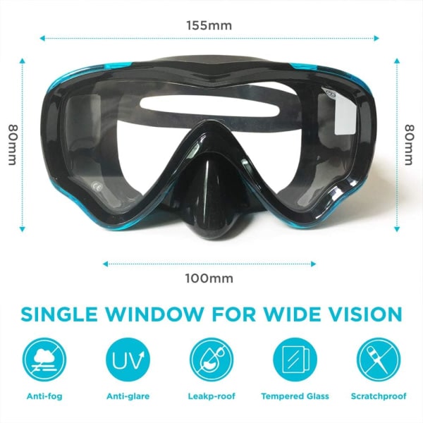 IC Snorkelset för barn, anti-dimma och anti-läckage simglasögon Snorkelglasögon Vattentät hållbar mask i härdat glas för barn 5-12 år