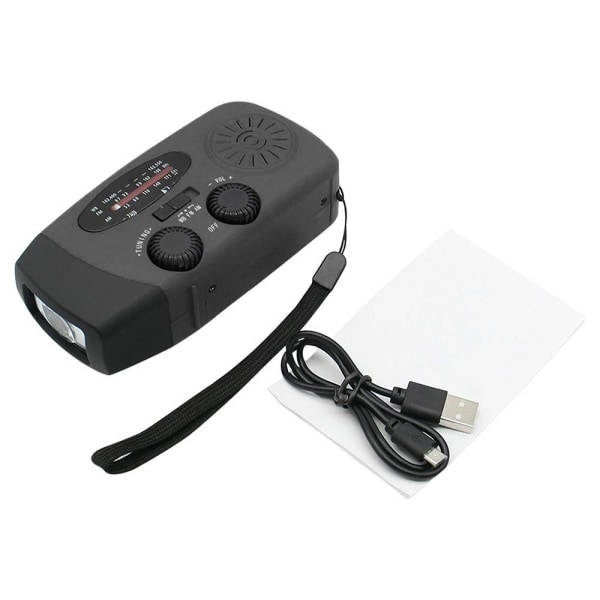 Kampikäyttöinen radio hätäpeitteellä ja aurinkokenno-laturilla / Hätäradio ja Powerbank Bl Black 2-Pack Vevradio