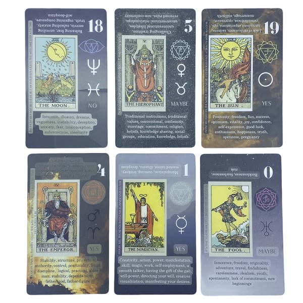 IC 12*7CM Lærings Tarotkort Profeti Skjebne Divinasjonskort Familie Flerfarget én størrelse