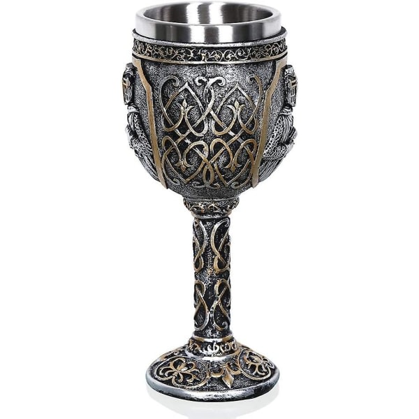 Personlig Bägare krus Medeltida Viking Knight Royal Chalice King Crusader Bägare Gothic Metal Cup til drikke, te, öl, vin