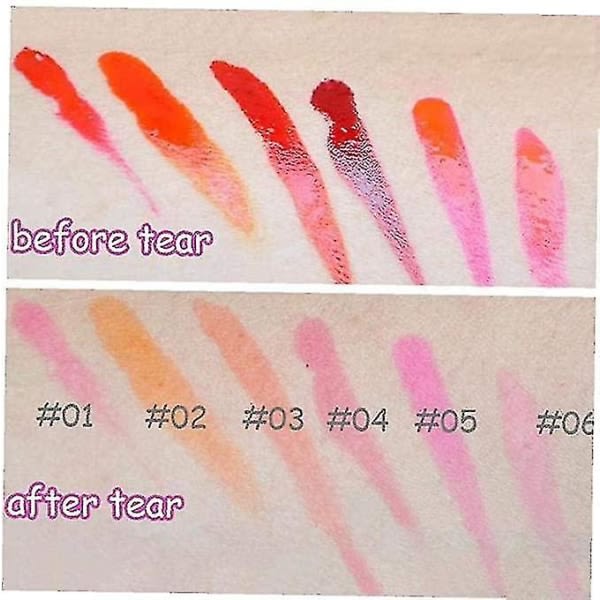 6 farger Tattoo Magic Color Lip Stain Tint Lip Gloss Set