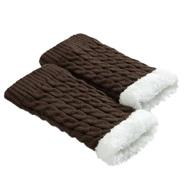 Dam Benset Hög med Strumpor Höst & Vinter Håll Värmen Ullsocka Cover Vinröd