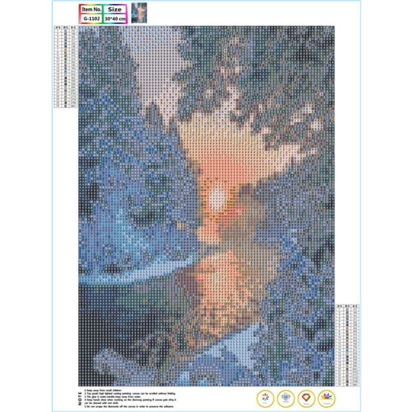 IC Timanttimaalaus, 5D timanttimaalaussetti Suuret kuvat DIY Timanttimaalaus (Lumi, 40x50cm)