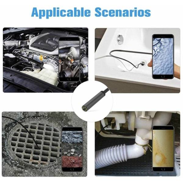 IC 5,5 mm 5m hård tråd Android mobiltelefon vandtæt boreskop industrielt rørsond bilreparation kamera