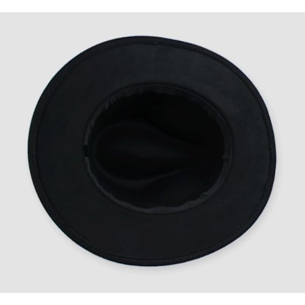 Hat with decorative band, wool - Black