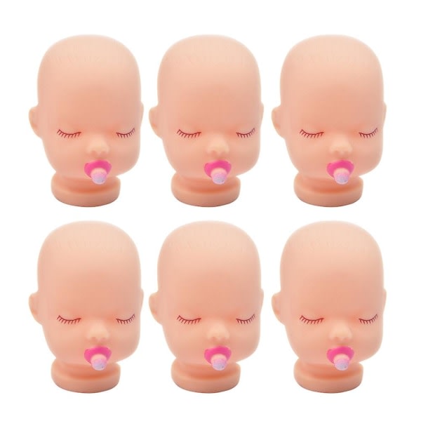 10st Baby Doll Head Dekor Levande Nyckelring Tillbehör oppsdel ​​​​Gör-det-själv hantverk Artist Handmålningsdocka För flickor IC