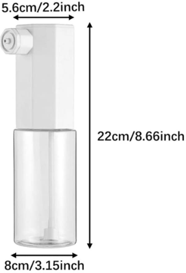 Elektrisk skummende shampoodispenser, genanvendelig vandtæt PP-sæbeskummer til kæledyrsbad, badeværelse og vask, 300 ml, 22 x 8 cm