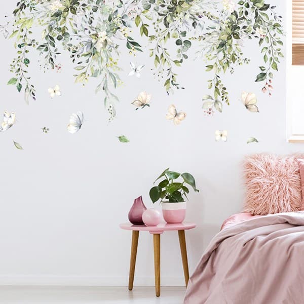 IC 115x59cm Tropiska gröna löv PVC väggdekaler