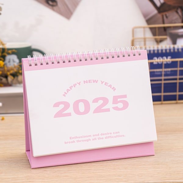 2025 Pöytäkalenteri Yksinkertainen Pieni Raikas Luova Työpöydän Koristeet Suunnitelma Punch Card Muistio Englanninkielinen Kalenteri black