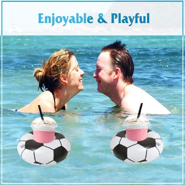 IC Oppustelig Drikkeholder, 5 stk Fodbold Drikke Pool Floats Kopholder Floats Oppustelige Flydende Underlag