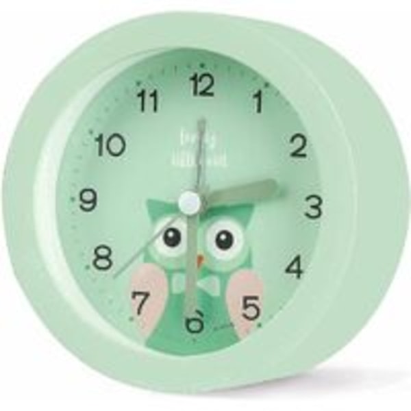 IC Barnväckarklocka, Triumph icke-tickande väckarklocka med nattljus Bärbar batteridrevet reseväckarklocka Sovrumsväckarklocka（grön）