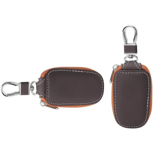 Läderfodral, Fjärrstyrt fodral Äkta läderfodral för män Fodral med dragkedja (brun) IC