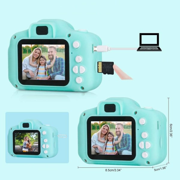 IC Barnkamera, mini oppladningsbar digitalkamera for barn, støtsikker grün