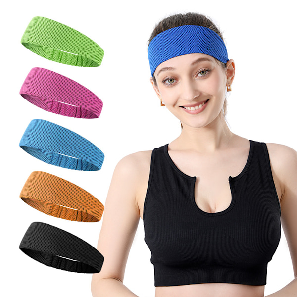 Nytt sommer fitness kult sports pannebånd utendørs sports elastisk pannebånd tofarget pannebånd sapphire