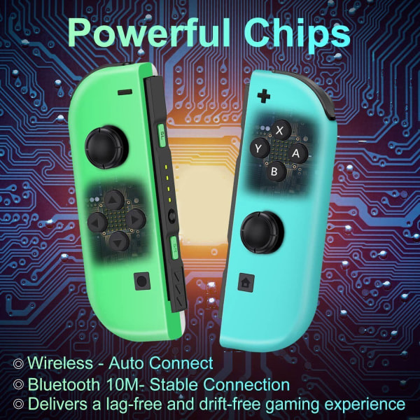 För Nintendo Switch Joy-con-Controller vänster med höger trådlös spelkontroll 1-par lila orange