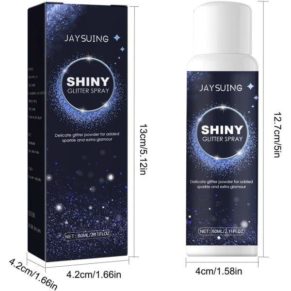2-pakkaus Glitterspray 60 ml - Tillfällig glitterspray för hår och kropp Lätt kroppssminkglitter med gnistrande skimrande glöd