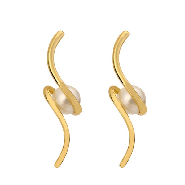 IC Lätt och lyxig stil, små pärlörhängen, enkla linjer, pendlande höstörhängen, hög kvalitet, koreanska örhängen