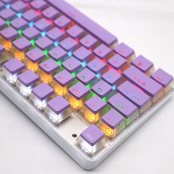PBT104 Tastaturhetter Tofarget Transparent Glitterpulver Rask Respons Tilbehørsutskifting D IC