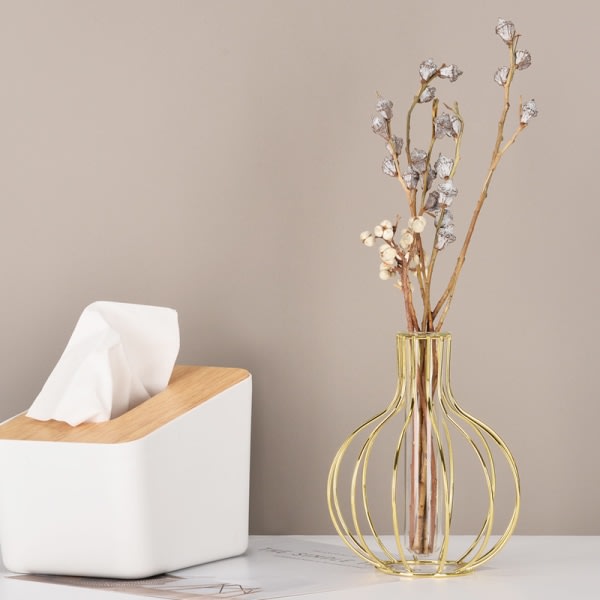 IC Guldglasvas Hydroponisk blomvas Geometriskt glastest 1