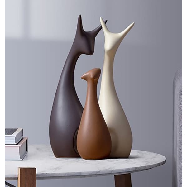 Dyrpynt porcelænsdekoration husdyr hjort.