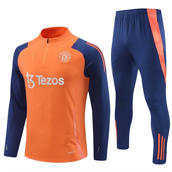 2425 sesong Real Madrid Marseille Atletico Manchester United Manchester City Portugal halv-trekk jersey drakt langarmet fotball treningsdrakt orange color 12 yards
