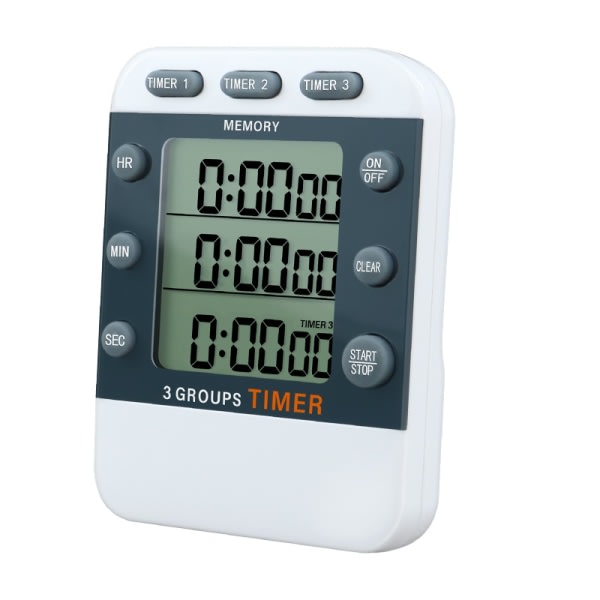 IC kökstimer 3-kanaler alarmtimer Elektronisk nedräkningsklocka