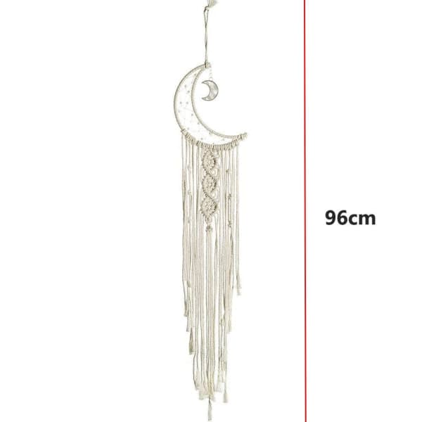 IC NOE Macrame Väggbonad Måne Drömfångare med LED Ljus