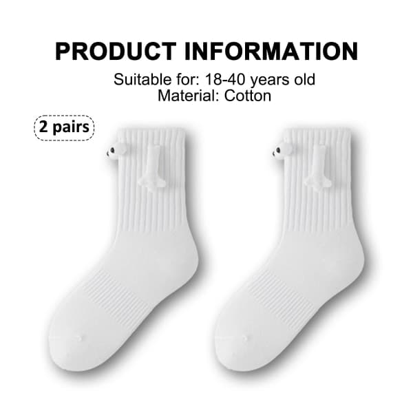 IC 2 par håndstrømper, par magnetiske håndstrømper, unisex hvit