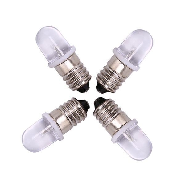 IC 5 kpl E10 LED-lamppu DC 3V 4,5V Instrumenttilamppu Indikaattorilamppu valkoinen DC3V