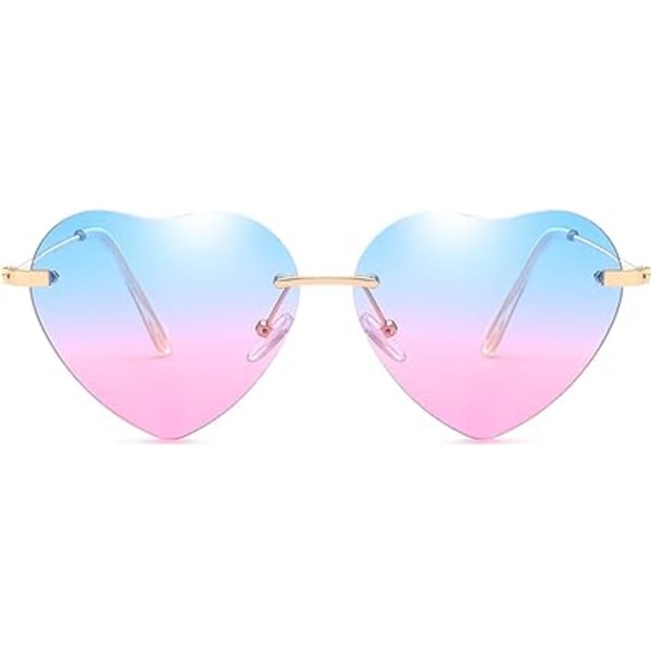 IC Solglasögon lMulticolor Kvinnor Hjärtaformade Solglasögon Vintage Tunn Metall Love Heart Style Solglasögon Skydd