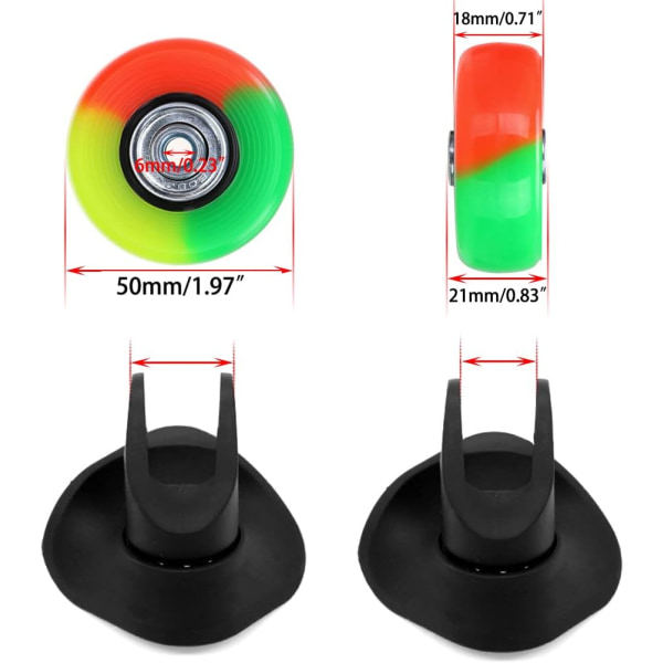 IC 50 x 18 mm Setti 4 Matkalaukun Vaihtopyörää, Kumista Pyörivät Pyörät Laakerit Korjauspakkaukset