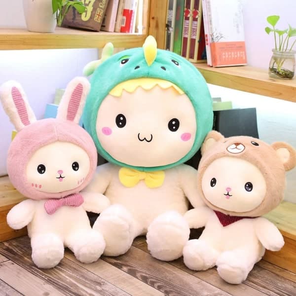 IC Bunny Plysch Fyldt Dyrekudde (Rosa, 40 cm)