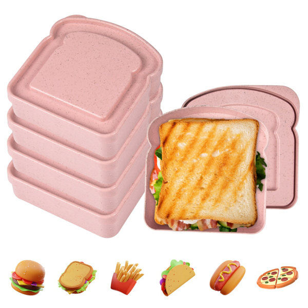 IC Smörgåslunchbox Smörgåsbehållare Återanvändbart Säkert Material S Rosa