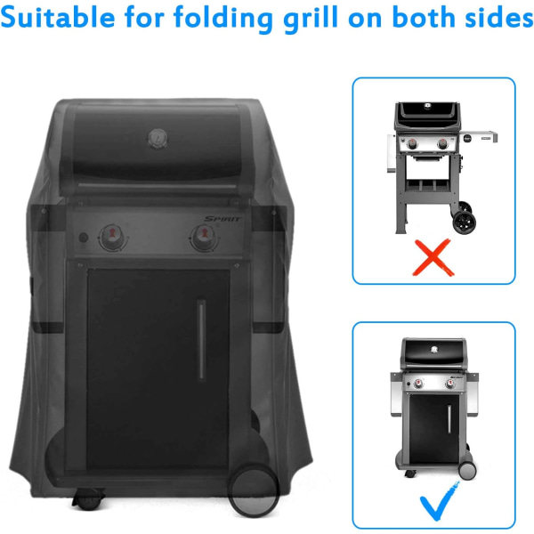 Grilldæksel, vandtæt cover til gasgrill, 77 x 67 x 110 cm, sort