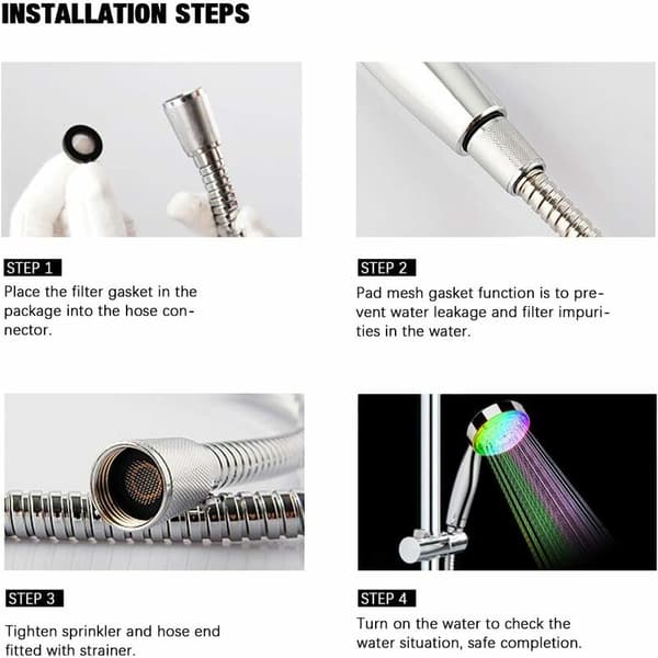 Fargeskiftende dusjhode LED-lysende automatisk 7 farger skiftende håndholdt sensor kran Safe Beautiful and Practical Nozzle Bathroom