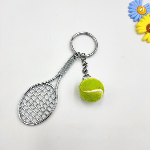 Tennisracket nyckelring, metallinyckelring eativ nyckelring Sportnyckelring Tennisboll (5 st) IC