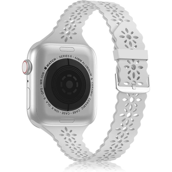 IC Silikonarmbånd med spids kompatibel med Apple Watch 38 mm 40 mm 42 mm 44 mm kvinder-( 8# lys grå + 38-40-41 mm)