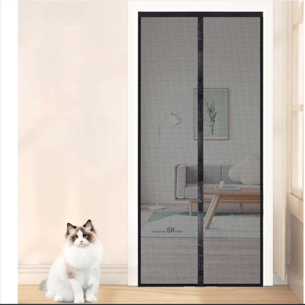 Myggnætsdør 80x200 cm Magnetisk Myggnætsgardin Sort