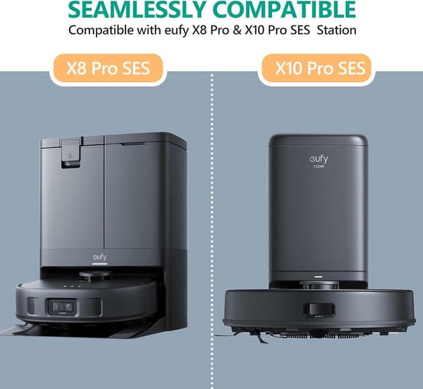 12 dammsugarpåsar för Eufy X10 Pro Omni & X8 Pro SES - ersättningspåsar för robotdammsugare
